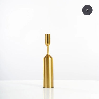 Simple Elegant Gold Plated Candle Holders Stylish Matching Metal Candlesticks For Christmas Dining Room Table Living Room Stylish Candle Sticks For Festive Occasions