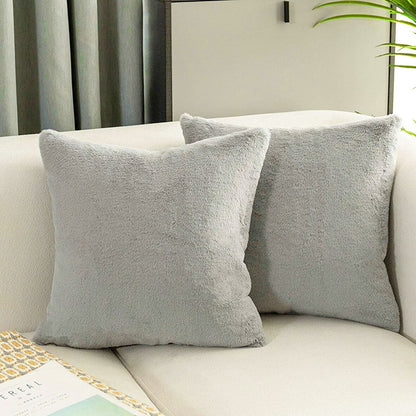 Soft Faux Fur Cushion Cover Sofa Throw Faux Rabbit Fur Cushion Case 45x45cm Pillow Cover For Sofa Settee Luxury Autumn Fall Winter Living Room Decor
