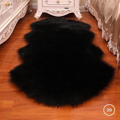 Soft Plush Faux Fur Sheepskin Rug Bedroom Bedside Carpet Fluffy Mat For Dressing Room Hotel Room Fashionable Cosy Warm Winter Home Decor