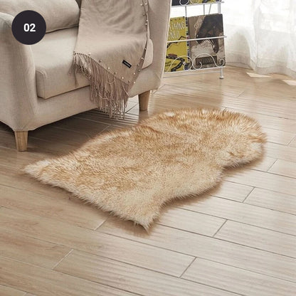 Soft White Artificial Sheepskin Rug For Living Room Thick Pile Shaggy Fluffy Floor Mat For Bedroom Faux Fur Carpet Rug Pink White Black Gray Red Natural etc