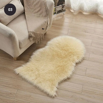 Soft White Artificial Sheepskin Rug For Living Room Thick Pile Shaggy Fluffy Floor Mat For Bedroom Faux Fur Carpet Rug Pink White Black Gray Red Natural etc