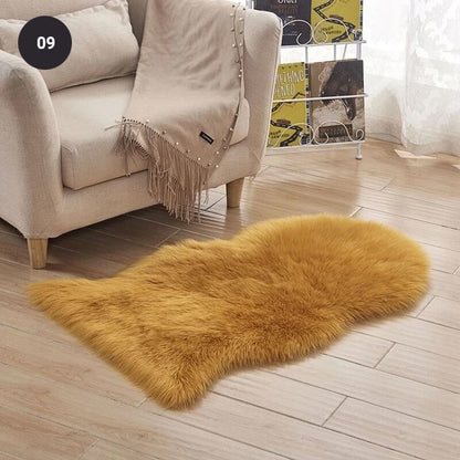 Soft White Artificial Sheepskin Rug For Living Room Thick Pile Shaggy Fluffy Floor Mat For Bedroom Faux Fur Carpet Rug Pink White Black Gray Red Natural etc