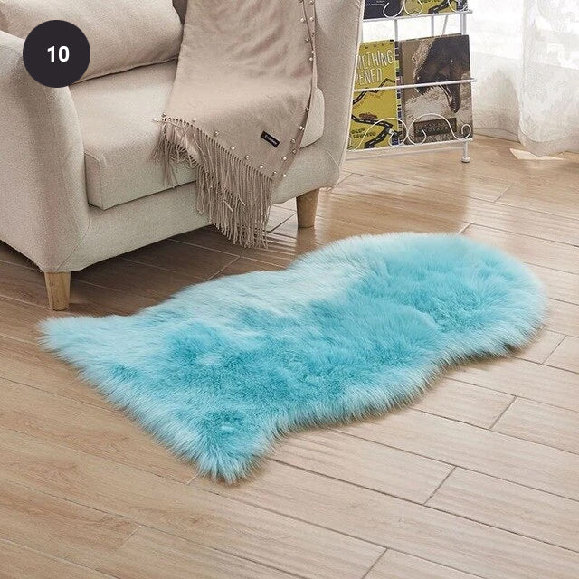 Soft White Artificial Sheepskin Rug For Living Room Thick Pile Shaggy Fluffy Floor Mat For Bedroom Faux Fur Carpet Rug Pink White Black Gray Red Natural etc