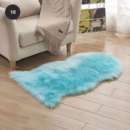 Soft White Artificial Sheepskin Rug For Living Room Thick Pile Shaggy Fluffy Floor Mat For Bedroom Faux Fur Carpet Rug Pink White Black Gray Red Natural etc