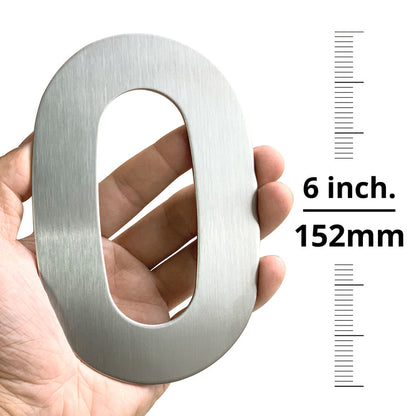 Stainless Steel Executive House Numbers Big 15cm Silver Numbers For Front Door Modern Stylish Home Exterior Signage 6 Inch Digits #0-9 Door Numbers
