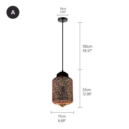 Starry Night Pendant Lights Colorful Creative Glass Lampshade Hanging Lights With Creative Color Effect Modern Home Lighting Solution For Home Restaurant Lounge Decor