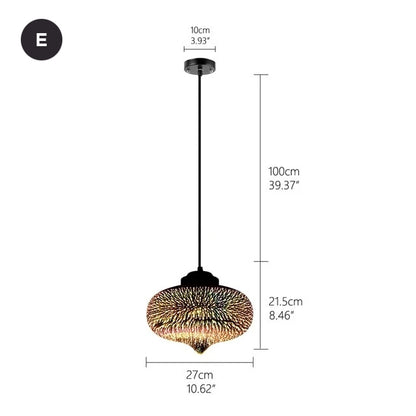 Starry Night Pendant Lights Colorful Creative Glass Lampshade Hanging Lights With Creative Color Effect Modern Home Lighting Solution For Home Restaurant Lounge Decor