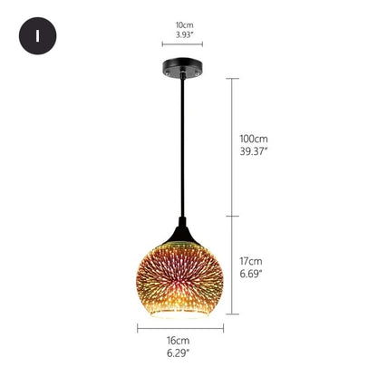 Starry Night Pendant Lights Colorful Creative Glass Lampshade Hanging Lights With Creative Color Effect Modern Home Lighting Solution For Home Restaurant Lounge Decor