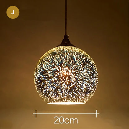Starry Night Pendant Lights Colorful Creative Glass Lampshade Hanging Lights With Creative Color Effect Modern Home Lighting Solution For Home Restaurant Lounge Decor