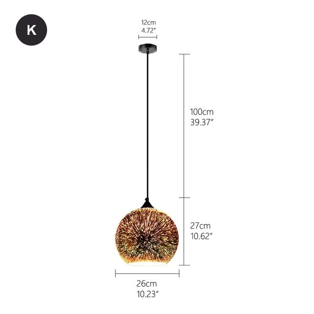Starry Night Pendant Lights Colorful Creative Glass Lampshade Hanging Lights With Creative Color Effect Modern Home Lighting Solution For Home Restaurant Lounge Decor