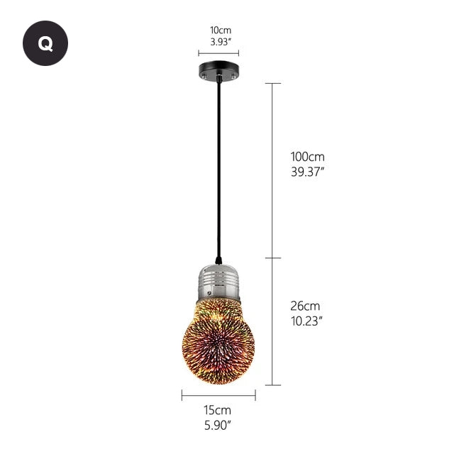 Starry Night Pendant Lights Colorful Creative Glass Lampshade Hanging Lights With Creative Color Effect Modern Home Lighting Solution For Home Restaurant Lounge Decor