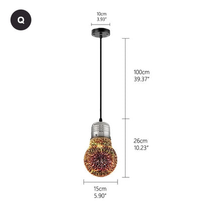 Starry Night Pendant Lights Colorful Creative Glass Lampshade Hanging Lights With Creative Color Effect Modern Home Lighting Solution For Home Restaurant Lounge Decor