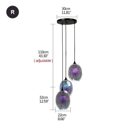 Starry Night Pendant Lights Colorful Creative Glass Lampshade Hanging Lights With Creative Color Effect Modern Home Lighting Solution For Home Restaurant Lounge Decor
