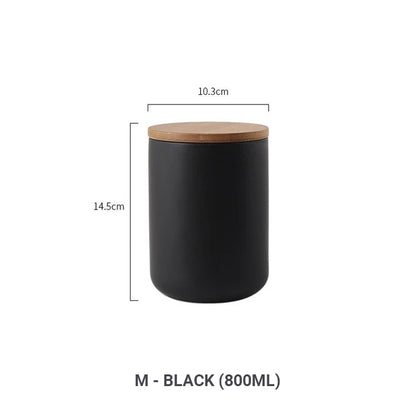 Stylish Nordic Minimalist Sealed Ceramic Storage Jars For Tea Coffee Spices etc Containers With Lids For Kitchen Foodstuffs Tea Caddy