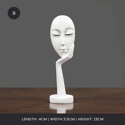 Arty Abstract Thinker Statues Resin Sculptures Ornamental Figurines Delightful Decoration Living Room Mantelpiece Ornaments In Black Gold & White