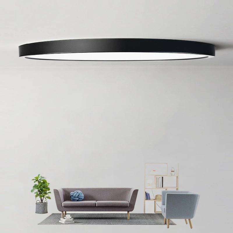 Ultra Thin Round LED Ceiling Light Black White Concept Minimalist Design Flat Circular Light For Home Kitchen Office Study Foyer Modern Interior Lighting Solution