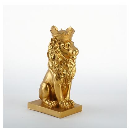 Handsome King Lion Figurine Resin Statue Mantelpiece Decor Desktop Stately Regal Mascot Nordic Style Decor Mantelpiece Ornaments
