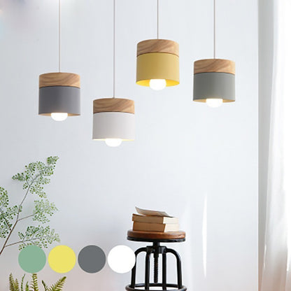 Modern Nordic Style LED Pendant Lighting Fixtures Wood Iron Designer Hanging Lamps For Living Room Dining Room Cafe Lighting
