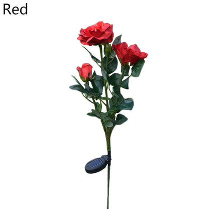 Solar Powered LED Rose Light Outdoor Waterproof Lighting Disguised As A Rose LED Garden Lights For Your Flowerbed