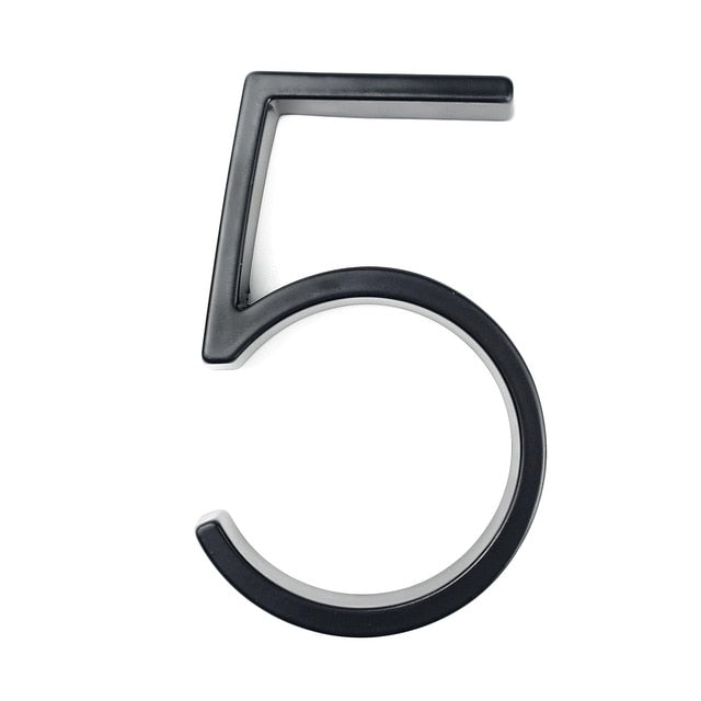 Big House Numbers For Front Door Porch 127mm Waterproof Zinc Alloy Floating Numbers Polished Edge Smooth Touch House Numbers