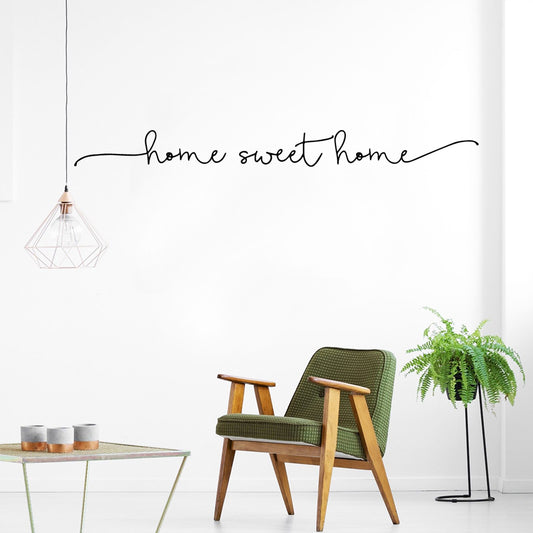 Home Sweet Home Simple Welcoming Minimalist Quote Wall Art Decal Removable Vinyl Wall Sticker For House Interior Decoration