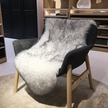Shaggy Sheepskin Fluffy Rug Faux Fur Carpet Mat For Living Room Bedroom Bath Rug Washable Realistic Decorative Faux Fur Rug