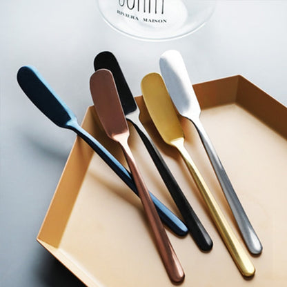 Stainless Steel Butter Spreaders Cutlery Dessert Dinnerware Breakfast Table Cutlery In Cream Gold Black Blue Purple Rose Gold Cutlery Contemporary Design 6 PCS Set