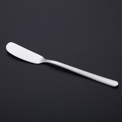 Stainless Steel Butter Spreaders Cutlery Dessert Dinnerware Breakfast Table Cutlery In Cream Gold Black Blue Purple Rose Gold Cutlery Contemporary Design 6 PCS Set