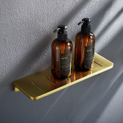 Shiny Brass Bathroom Shelf Shower Rack For Holding Towel And Accessories Polished Brass Bathroom Fixtures And Fittings
