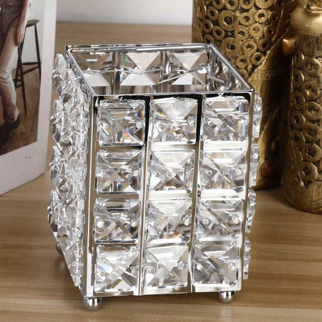 Fashion Bling Cosmetics Storage Pots For Makeup Brushes And Dressing Table Beauty Sundries Girls Bedroom Glam Decor
