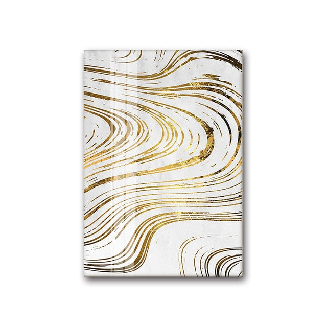 Golden Swirls Modern Abstract Wall Art White Gold Fine Art Canvas Prints Contemporary Art Decor Pictures For Bedroom Living Room Modern Interiors