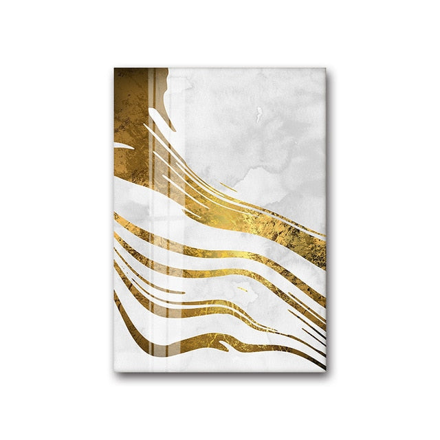 Golden Swirls Modern Abstract Wall Art White Gold Fine Art Canvas Prints Contemporary Art Decor Pictures For Bedroom Living Room Modern Interiors