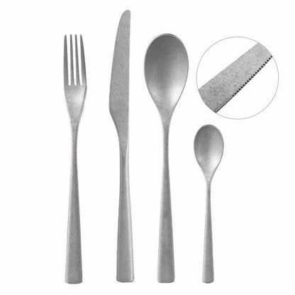 Retro Stainless Steel Cutlery Silver Gold Knife Fork Spoon Dinner Sets Old Fashioned Contemporary Modern Gold Tableware 4Pcs/set