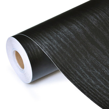 Black Wood Self Adhesive PVC Vinyl Surface Covering Wood Effect Wallpaper Roll Wrap For Covering Desktop Drawers Cabinets Furniture