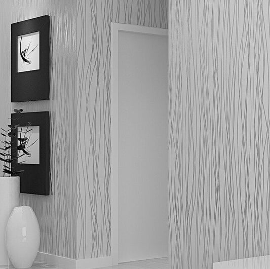 Modern Luxury Silver Striped Grey Wallpaper Textured Embossed Metallic Striped On Plain Grey Background Modern Home Decor
