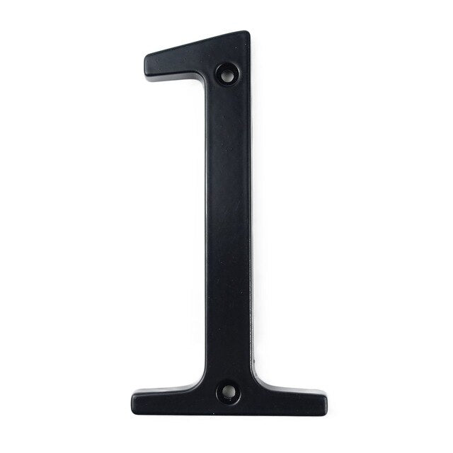 Modern Classic Black House Number For Front Door Big 4" Numbers Zinc Alloy Lacquered Finish Numbers For Outdoor Mailbox Home Signage Digits #0-9