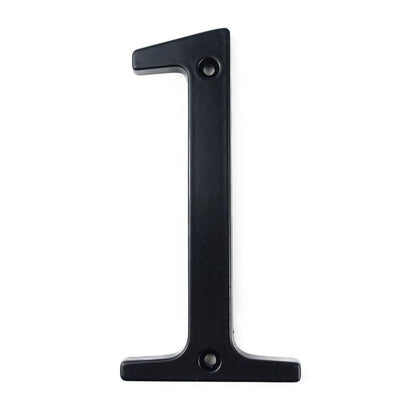Modern Classic Black House Number For Front Door Big 4" Numbers Zinc Alloy Lacquered Finish Numbers For Outdoor Mailbox Home Signage Digits #0-9