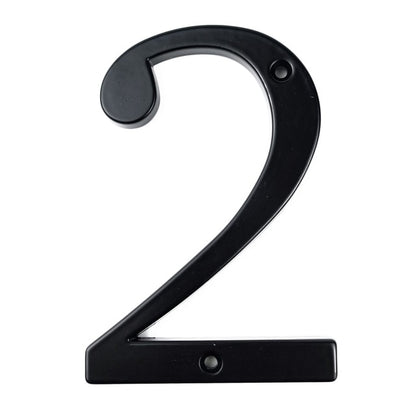 Modern Classic Black House Number For Front Door Big 4" Numbers Zinc Alloy Lacquered Finish Numbers For Outdoor Mailbox Home Signage Digits #0-9