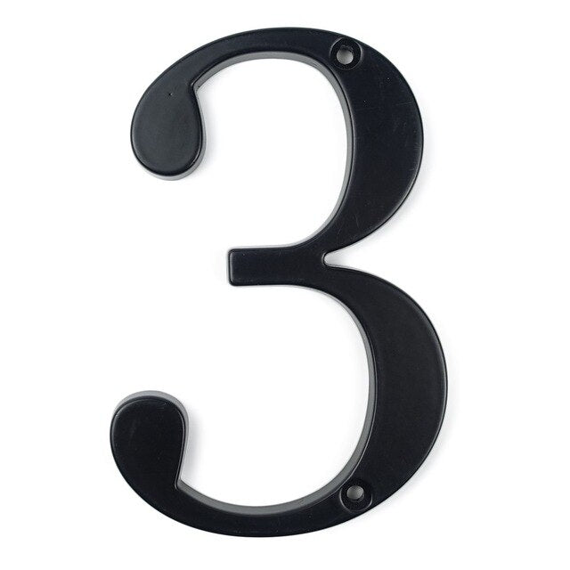 Modern Classic Black House Number For Front Door Big 4" Numbers Zinc Alloy Lacquered Finish Numbers For Outdoor Mailbox Home Signage Digits #0-9