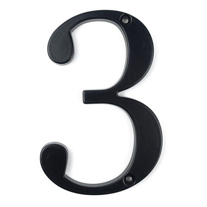 Modern Classic Black House Number For Front Door Big 4" Numbers Zinc Alloy Lacquered Finish Numbers For Outdoor Mailbox Home Signage Digits #0-9