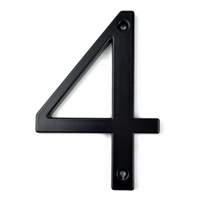 Modern Classic Black House Number For Front Door Big 4" Numbers Zinc Alloy Lacquered Finish Numbers For Outdoor Mailbox Home Signage Digits #0-9