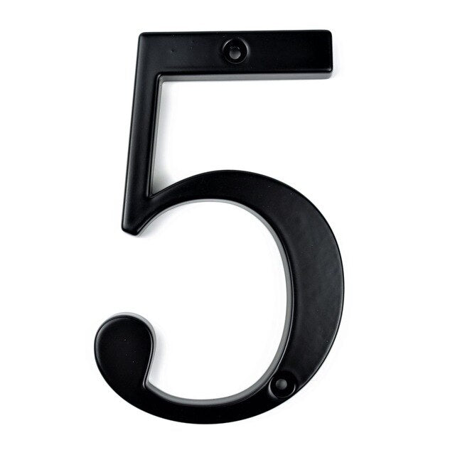 Modern Classic Black House Number For Front Door Big 4" Numbers Zinc Alloy Lacquered Finish Numbers For Outdoor Mailbox Home Signage Digits #0-9
