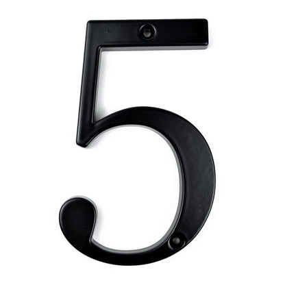 Modern Classic Black House Number For Front Door Big 4" Numbers Zinc Alloy Lacquered Finish Numbers For Outdoor Mailbox Home Signage Digits #0-9