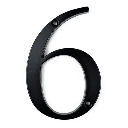 Modern Classic Black House Number For Front Door Big 4" Numbers Zinc Alloy Lacquered Finish Numbers For Outdoor Mailbox Home Signage Digits #0-9