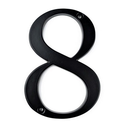 Modern Classic Black House Number For Front Door Big 4" Numbers Zinc Alloy Lacquered Finish Numbers For Outdoor Mailbox Home Signage Digits #0-9