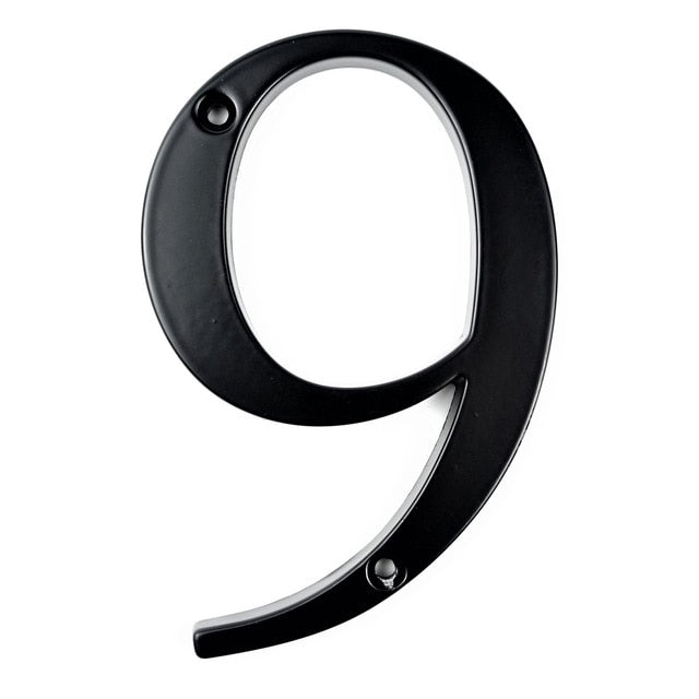 Modern Classic Black House Number For Front Door Big 4" Numbers Zinc Alloy Lacquered Finish Numbers For Outdoor Mailbox Home Signage Digits #0-9