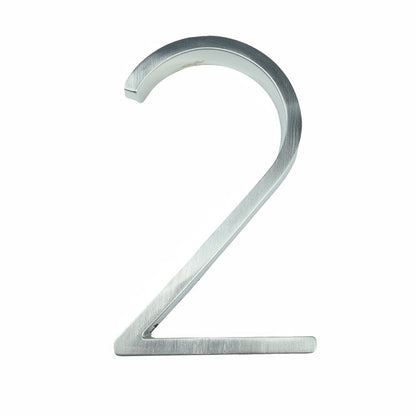 Silver Floating House Numbers For Front Door 12cm Numbers #0-9 Alphabet Letters ABC Zinc Alloy Weather Resistant Modern Outdoor Signage For Home or Office