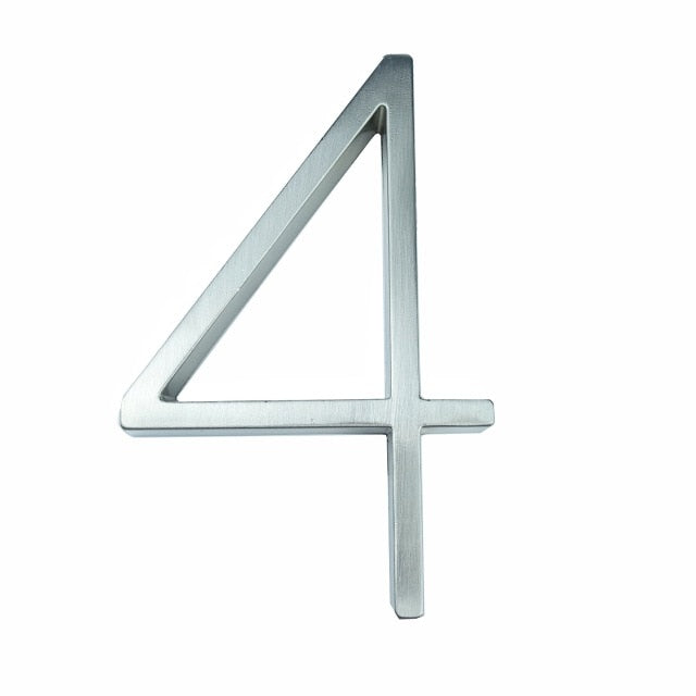 Silver Floating House Numbers For Front Door 12cm Numbers #0-9 Alphabet Letters ABC Zinc Alloy Weather Resistant Modern Outdoor Signage For Home or Office