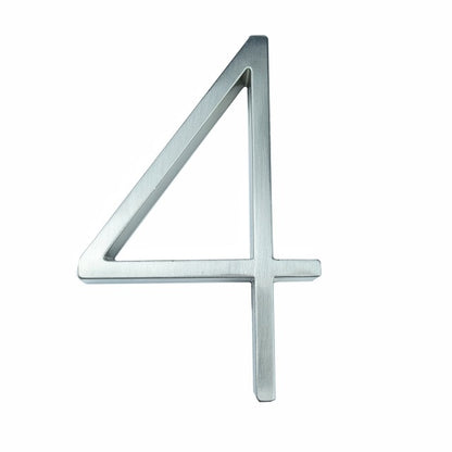 Silver Floating House Numbers For Front Door 12cm Numbers #0-9 Alphabet Letters ABC Zinc Alloy Weather Resistant Modern Outdoor Signage For Home or Office