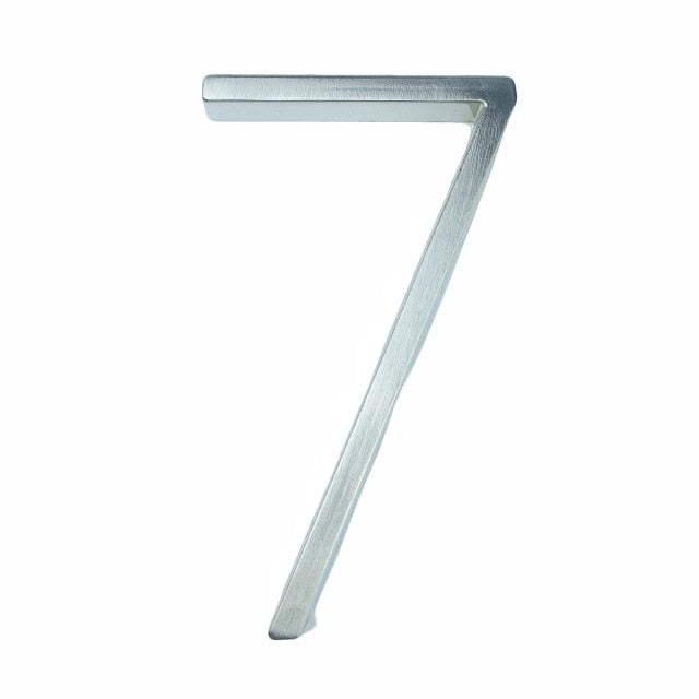 Silver Floating House Numbers For Front Door 12cm Numbers #0-9 Alphabet Letters ABC Zinc Alloy Weather Resistant Modern Outdoor Signage For Home or Office